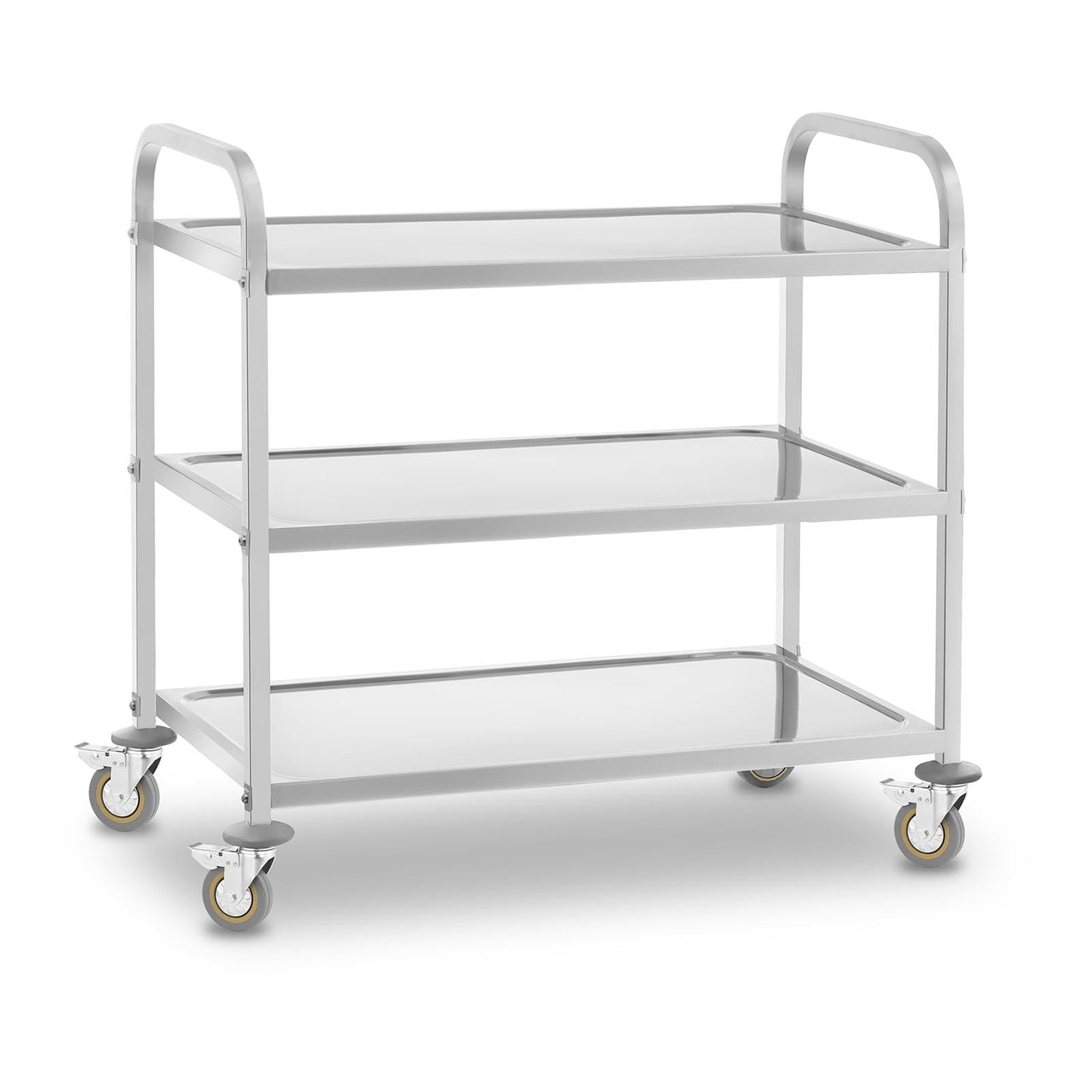 Royal Catering Servierwagen mit Rollen, 3 Tabletts RCSW 3 (101 x 55 x 96,5 cm, Tragkraft 480 kg, Dicke der Regale: 3 cm)