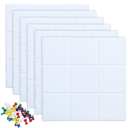 Uoisaiko Große Filz Pinnwand Selbstklebend mit 30 Pinnnadeln, 6 Stück 30x30cm Filzboard Memotafeln Memo Boards Bulletin Board Wanddekoration für Büro Küche, Fotos Memos