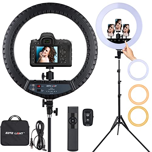 21 Zoll LED Ringlicht mit Stativständer, großes Ringlicht mit Touch Panel für YouTube Vlog Videoaufnahmen, Makeup Studio Portrait mit Fernbedienung, CRI>97