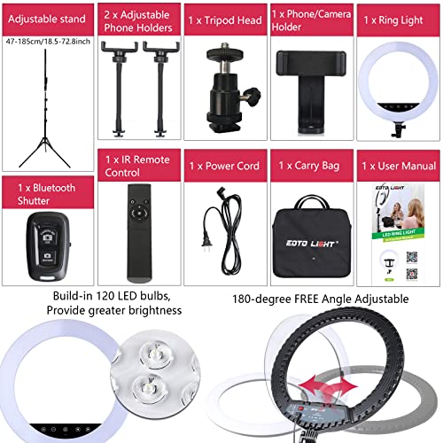21 Zoll LED Ringlicht mit Stativständer, großes Ringlicht mit Touch Panel für YouTube Vlog Videoaufnahmen, Makeup Studio Portrait mit Fernbedienung, CRI>97
