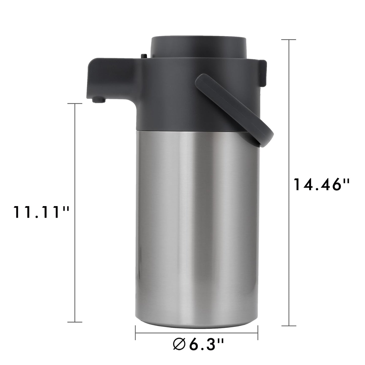 Tiken 4L Pumpkanne Thermoskanne Edelstahl Doppelwandige Vakuum Isolierkanne Kaffeeskanne