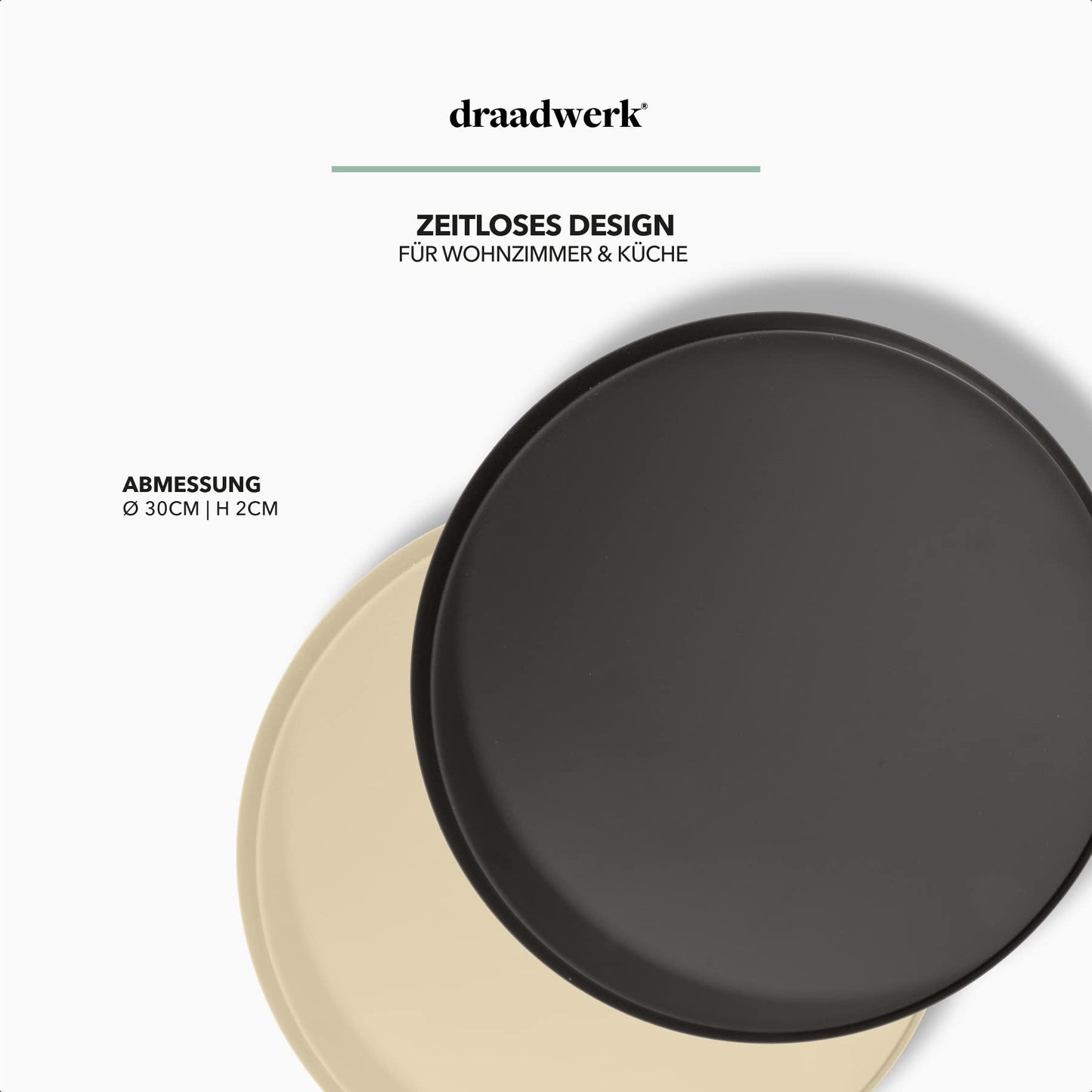 draadwerk® Deko Tablett Schwarz ø30cm
