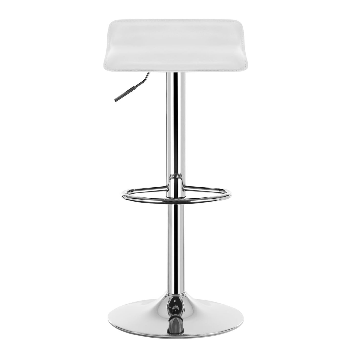 WOLTU Design Hocker Barhocker, stufenlose Höhenverstellung, verchromter Stahl, Antirutschgummi, pflegeleichter Kunstleder, gut gepolsterte Sitzfläche, Weiss