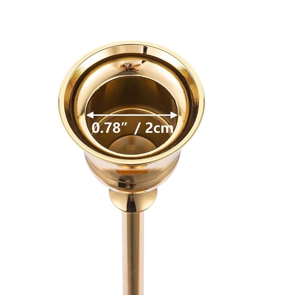 Romadedi kerzenständer Metall Gold 15er Set - Dekorativer Vintage Kerzenhalter in Unterschiedlicher Größe Kerzen Ständer für Stabkerze Spitzkerzen Hochzeit Party Weihnachten Tischdeko 15/19/24cm