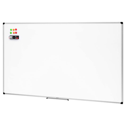 Amazon Basics Magnetisches Whiteboard mit Stiftablage und Aluminiumleisten, trocken abwischbar, 90 x 60 cm (B x H), Weiß