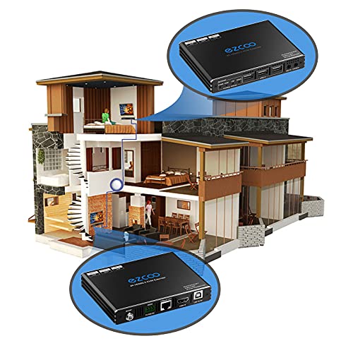 4K HDMI KVM Extender USB unkomprimiert 4K 60Hz HDR Single over Cat5e/6 bis zu 300 Fuß 3 Ports USB 2.