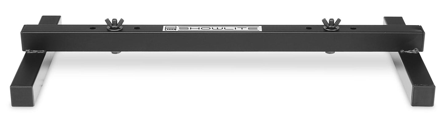 2er Set Showlite FLS-20 PAR Licht Bodenstative (2-fach Bodenstative zum Aufstellen von zwei Scheinwerfern, Grundfläche 55,5 x 25,5 cm, 6 cm hoch, stabile Konstruktion, ineinander stapelbar) Schwarz