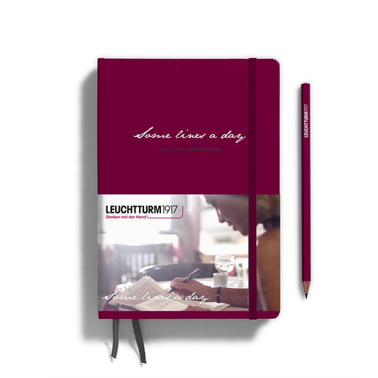 LEUCHTTURM1917 368169 Some lines a day, 5-Jahres-Buch Medium (A5), Port Red