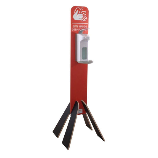 Hygienestation aus Holz für Kunden und Mitarbeiter - mobile Handdesinfektion mit Seifenspender