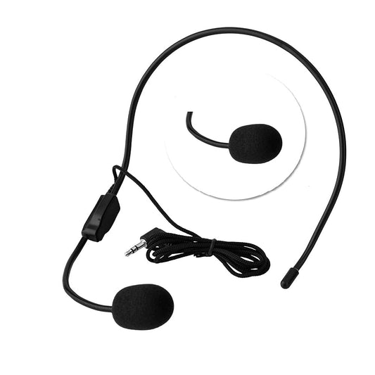 Kopfmikrofon, kabelgebundenes 3,5-mm-Kondensatormikrofon, universelles Audio-Kondensatormikrofon - Sprachverstärker-Lautsprecher zum Singen, Unterrichten