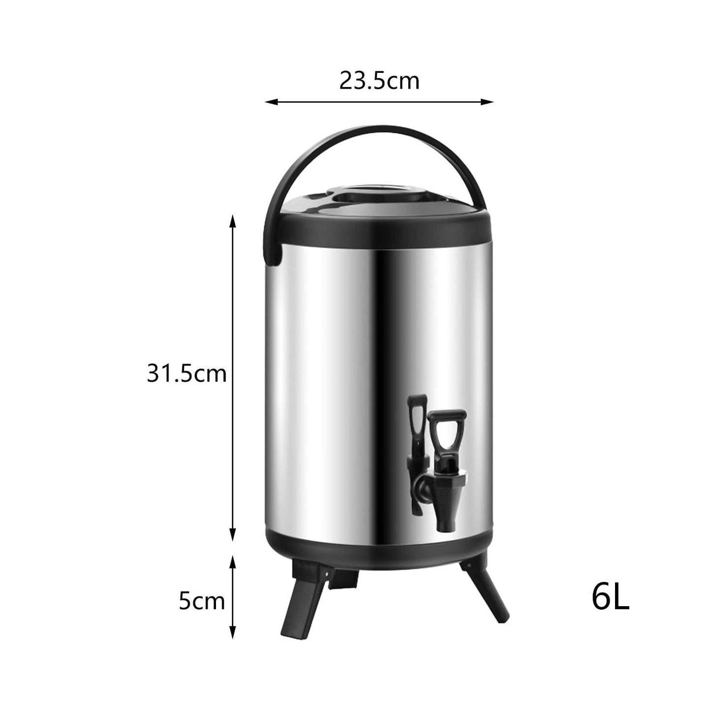 Dualoai Isoliertes Edelstahlfass, Doppelwandiger Getränkespender mit Zapfhahn, Hält Wasser, Milch, Tee, Saft, 6L