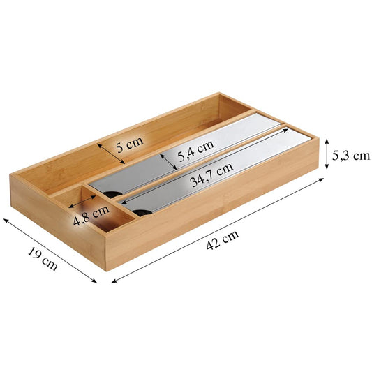 Kesper 58041 13 Folienspender für die Schublade, Braun, 42 x 19 x 5,4 cm