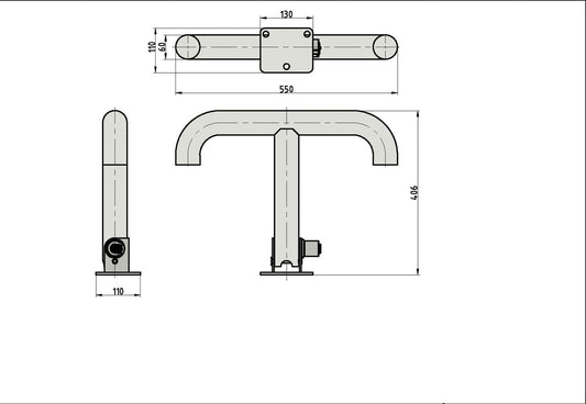 BASI Absperrpfosten | Parkplatzsperre Parkbügel | Klappbarer Parkpfosten mit 2 Schlüsseln | Sperrpfosten in Signalfarben | Metall | abschließbar