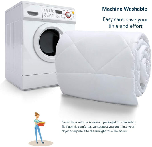 WAVVE Bettdecke 200x200cm Ganzjahresdecke 4 Jahreszeiten, Steppdecke 300gsm Mikrofaser 200x200 cm, Super Weiche Zudecke Schlafdecke Atmungsaktive 200 x 200 Weiß