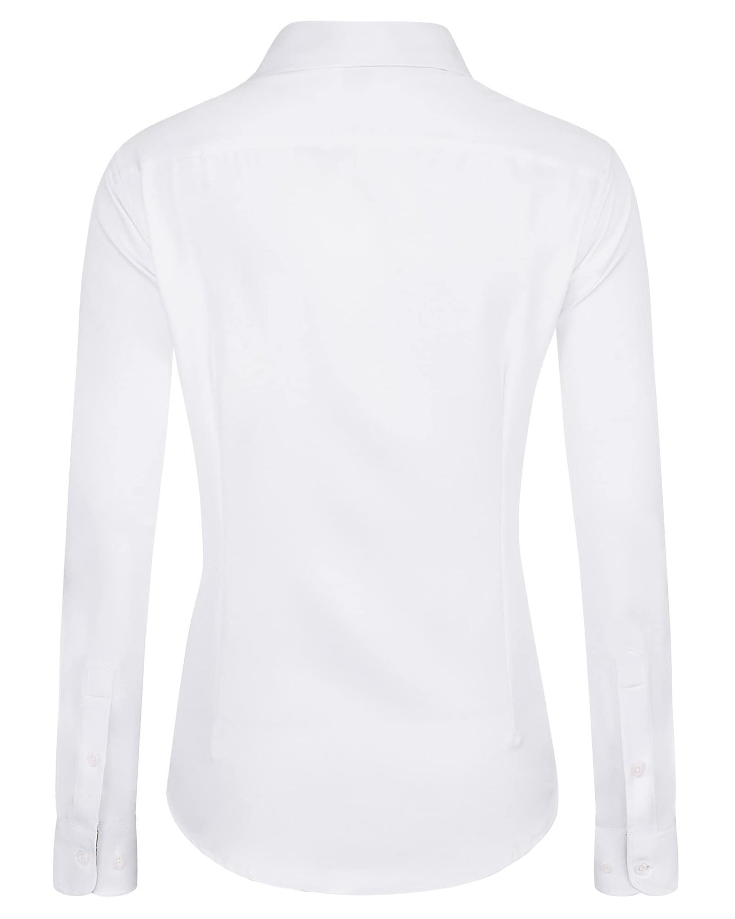 J.VER Bluse Damen Casual Business Bluse Damen Button Down Shirts Klassische Langarm Kragen Tops Bügelleichtes Modern Oberteil,Weiß,L
