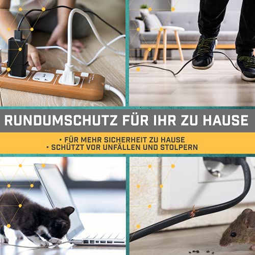 Kabelkanal - Schreibtisch & TV Kabel Organizer 10 m fur Kabelmanagement - Kabelschutz, Flexibler Spiral-Kabelschlauch mit 6mm - 60mm Durchmesser zur Kabelführung (Schwarz)