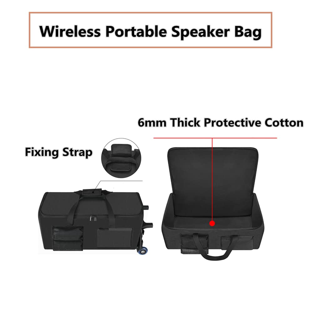 Janjunsi Reisetrage Tasche für Sony SRS-XV500 SRS-XP500 Wireless Portable Speaker Kompatibel mit JBL PartyBox 110, PartyBox Club 120 Partylautsprecher (Schwarz)