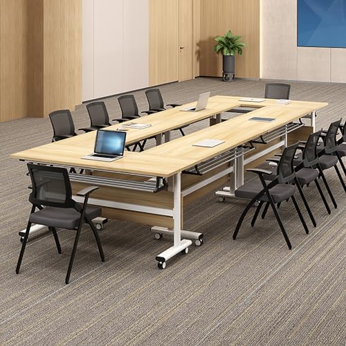 Tragbarer, faltbarer Konferenz-Trainingstisch mit Rollen, zusammenklappbar und rollbar, Seminar-Tische für Besprechungszimmer, für Business (120 x 60 cm), 4 Stück