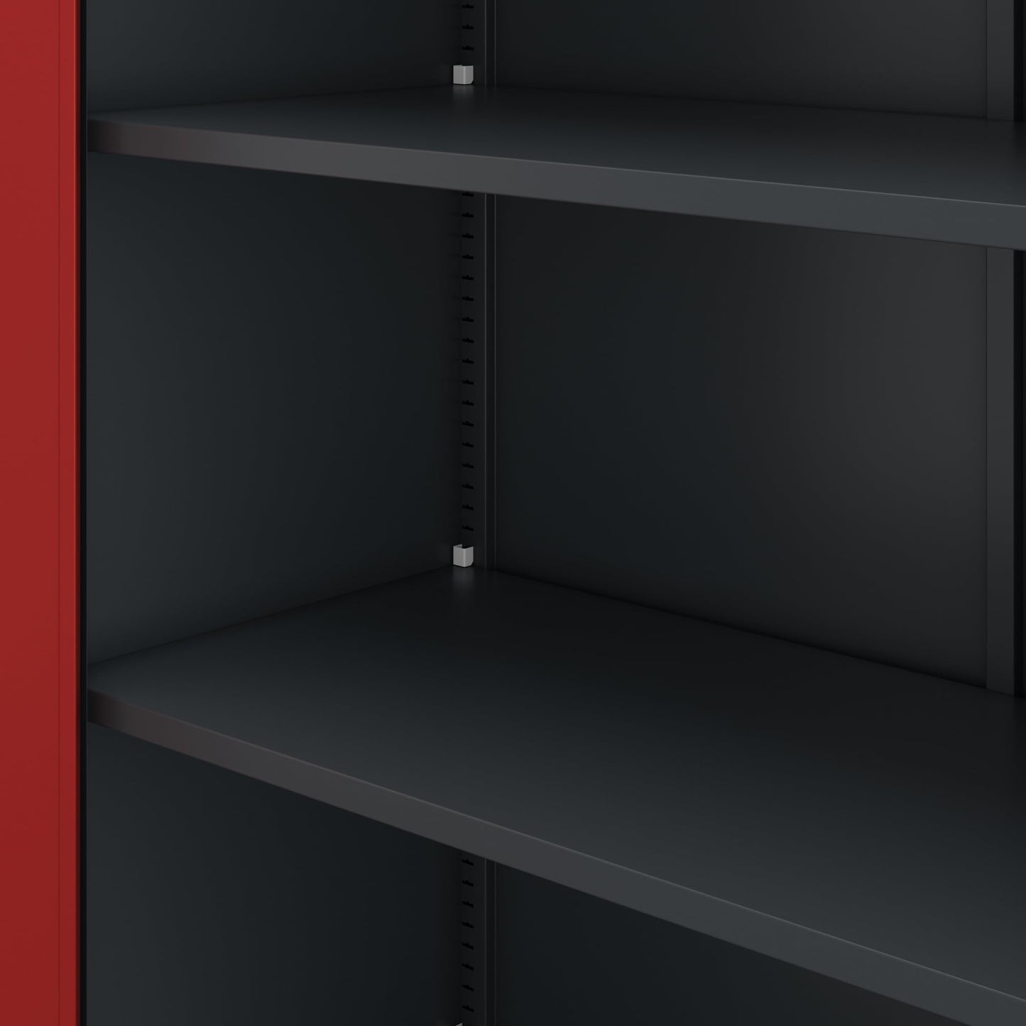 Jan Nowak Metallschrank Jan II 185 x 115 x 40 cm - Aktenschrank abschließbar mit 2 Türen, Mehrzweckschrank mit 5 Ebenen, Büroschrank aus Stahlschrank mit Pulverbeschichtung - Anthrazit-Rot