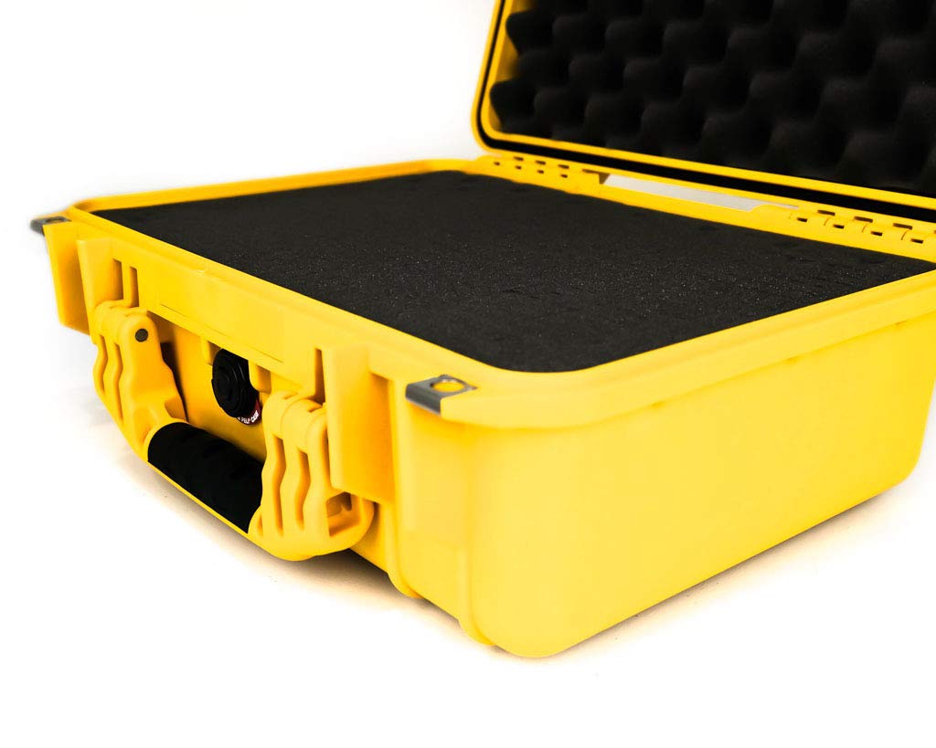 PELI 1450 Bruchfestes Case für Wertvolle Ausrüstung, IP67 Wasser- und Staubdicht, 15L Volumen, Mit Schaumstoffeinlage (anpassbar), Farbe: Gelb