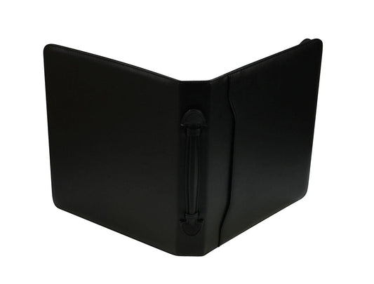 ALASSIO 30025 Tagungsmappe A4 Arezzo, Konferenzmappe mit Ringmechanik, Multifunktionstasche, Dokumententasche, Geschäftstasche aus FINEtouch-Lederimitat, Businesstasche schwarz ca. 36 × 30 × 6 cm