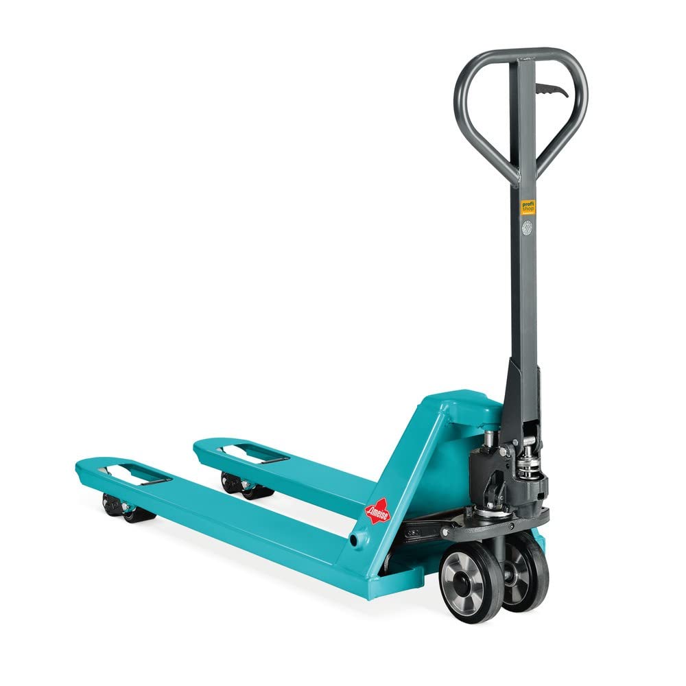 Ameise Handhubwagen PTM 2.0 | 2.000 kg Tragkraft | 1.150 mm Gabellänge | Lenkrad aus Vollgummi | Einfach-Gabelrollen aus robustem Polyurethan | Palettenhubwagen | Gabelhubwagen | Hubwagen