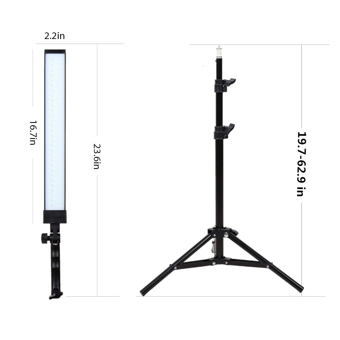 GSKAIWEN LED Leuchte Fotografie Studioleuchte Set Video Fülllicht Dimmbare Leuchte mit Lichtständer, Stative und Tragetasche