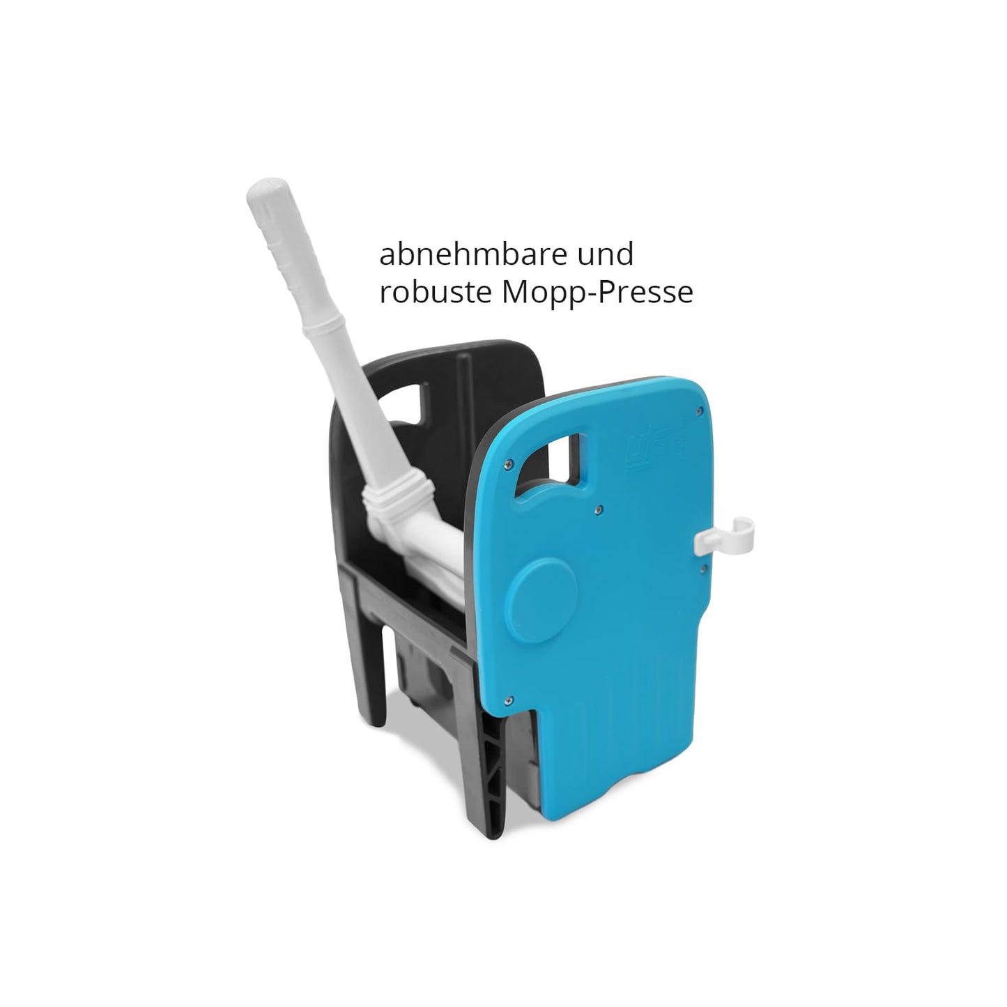 Hypafol Putzwagen Reinigungswagen | 2x25l Eimer | Doppelfahrwagen inkl. Moppresse, Utensilbehälter & Abfall-Eimer | für Gebäudereinigung, Hotelservice, Gastronomie, Großküche, Büroreinigung oder Arzt
