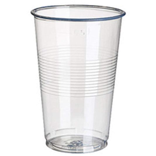 Papstar Plastikbecher / Kunststoffbecher 0.3 l transparent (100 Stück) ø 7.8 cm, Höhe 11.3 cm mit Füllstrich, praktischer Einwegbecher für Feste und Partys wie Geburtstag oder Grillparty, #16130