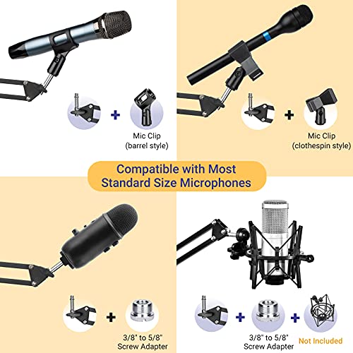 CAHAYA Mikrofonständer tisch einstellbare Mikrofonständer professionelle Mikrofonhalter Mikrofonaufhängung Boom Scissor Arm Stand mit Mic Pop Filter CY0261