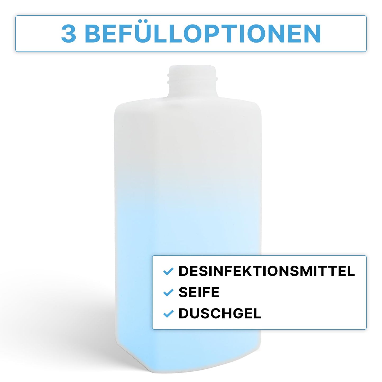 1x ARNOMED Desinfektionsspender Aluminium, Seifenspender für 500ml, kurzer Armhebel, Seifenspender zur Wandbefestigung, Eurospender für Desinfektionsmittel, Soap Dispenser, Desinfektionsmittelspender