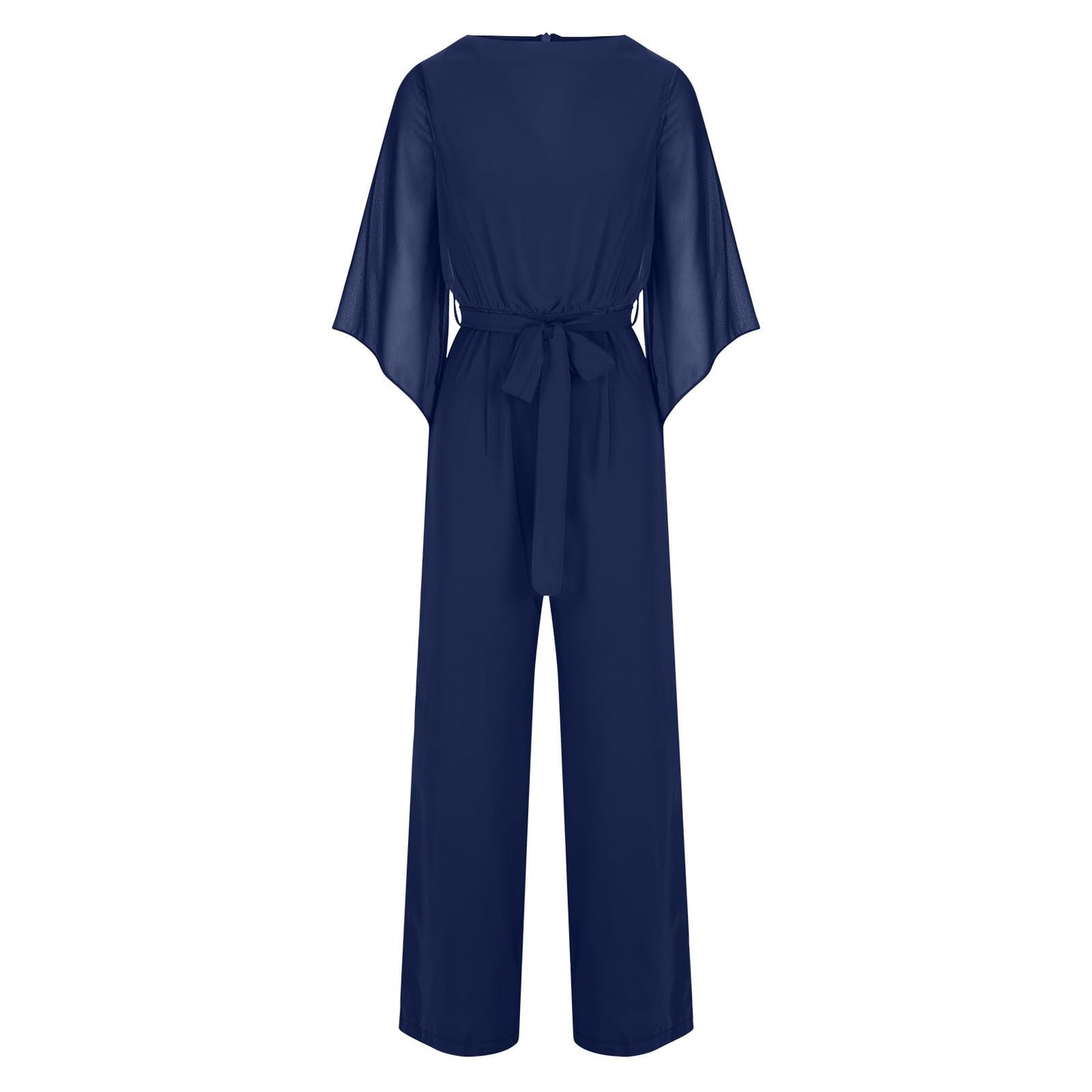 EMATOP Jumpsuit Damen Elegant für Hochzeit Hosenanzug Sommer Lang Overall Einteiler Lässiger Hosenanzug 3/4 Ärmel Einfarbig Playsuit Hohe Taille Strampler Spielanzug Festlich Party Romper