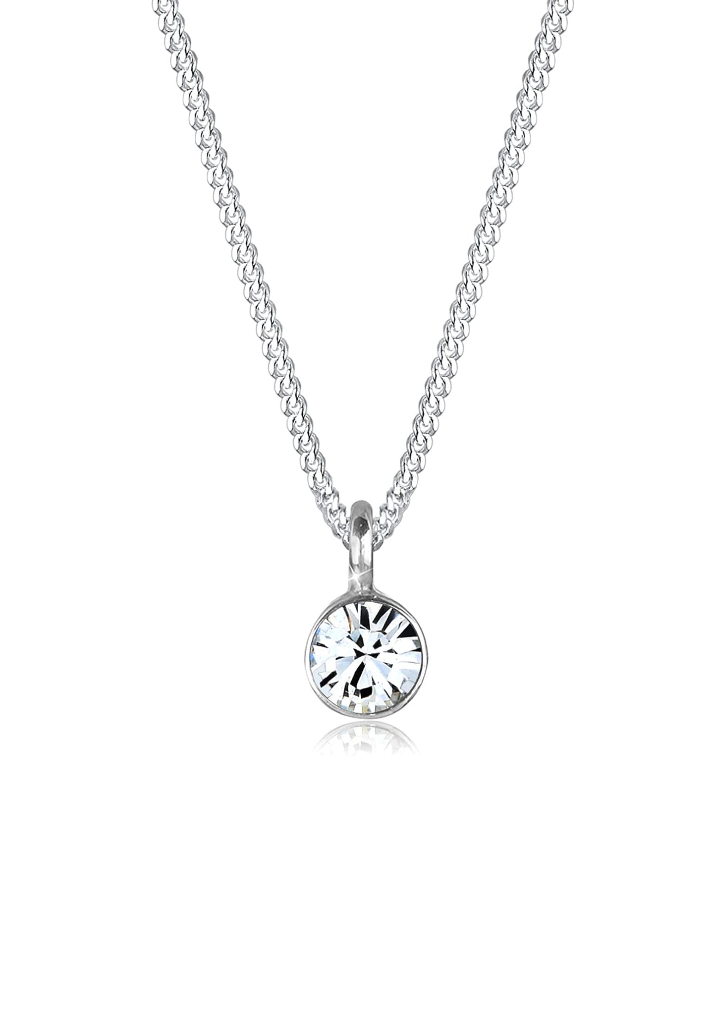 Elli Halskette Damen Basic Solitär mit Kristall in 925 Sterling Silber