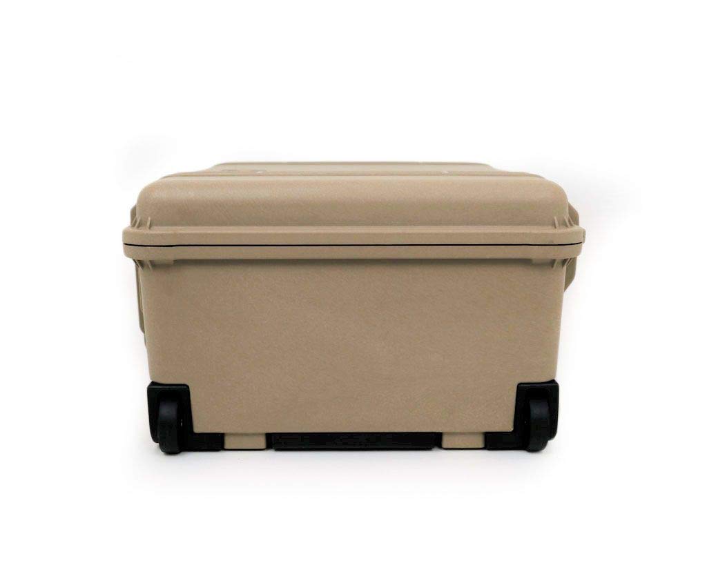 PELI 1560 Langer Schutzkoffer mit Rollen und Einziehbarem Teleskopgriff, IP67 Wasser- und Staubdicht, 44L Volumen, Mit Schaumstoffeinlage (Anpassbar), Sandfarben, 1560-000-190E