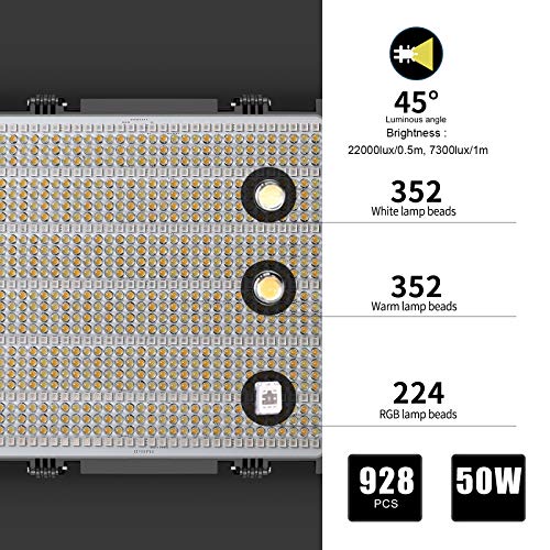 GVM 1200D RGB LED Videoleuchte mit Softbox, APP-Steuerung 3200K–5600K LED Videobeleuchtung, 360° Vol