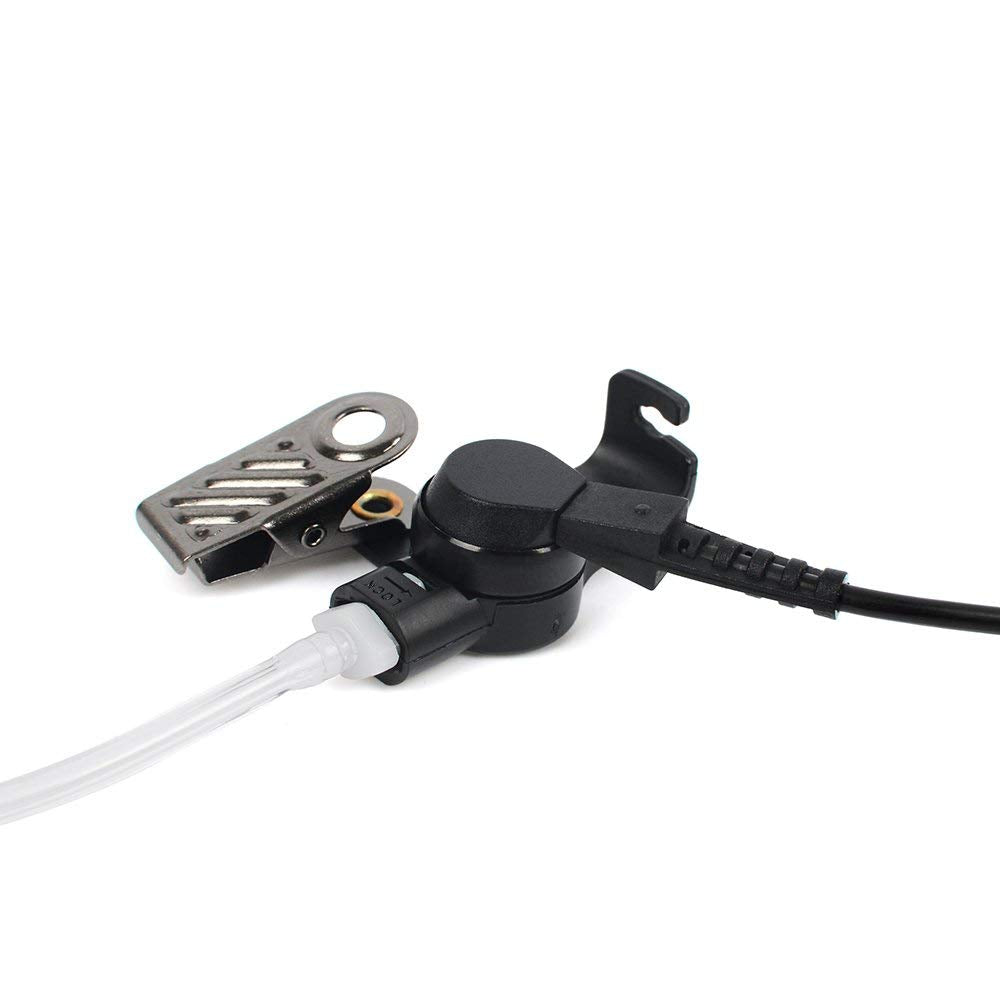 HYS Ohrhörer Schallschlauch 3,5 mm transparent inkl. Halteclip höre nur zu In-Ear Kopfhörer Security Headset für Funkgerät
