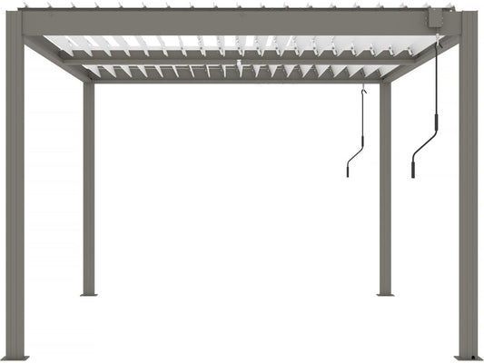 Bioklimatische Pergola "Windsor" mit Led aus Aluminium 3 x 4 - Taupe