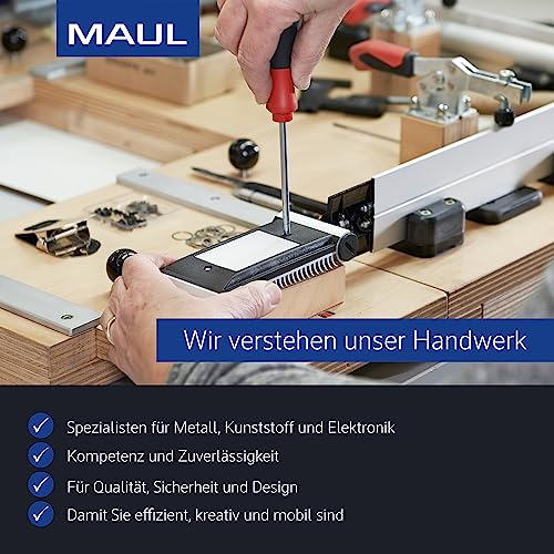 MAUL Klemmbrett A4 | Schreibbrett aus Kunststoff im DIN A4 Format | Clipboard zum Aufhängen | moderner Klemmer zur Aufbewahrung von Papier | für Büro, Küche und Werkstatt | Grau