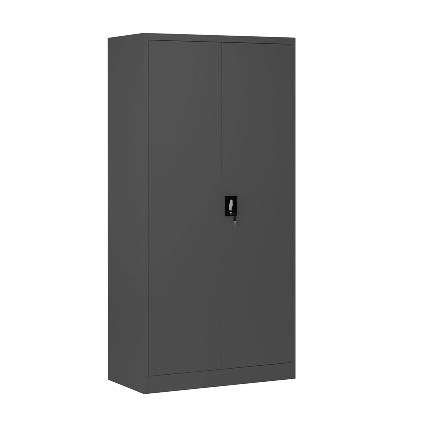 Domator Metallschrank 185 x 90 x 45 cm | Aktenschrank Abschließbar mit Kleiderstange, Pulverbeschichtung | Aufbewahrungsschrank Umkleideschrank Spind Kleiderstange | Anthrazit