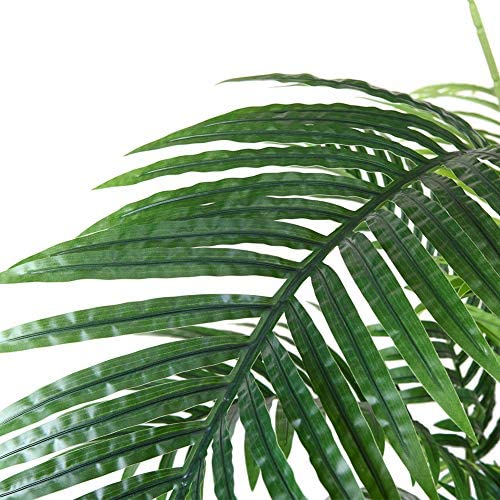 Fopamtri Kunstpflanzen Groß Areca Kunstpalme 60 cm im Topf Künstliche Pflanze Tropical Hawaii Grün Fake Plant für Schlafzimmer Büro Garten Hochzeit Party Deco (1 Stück)