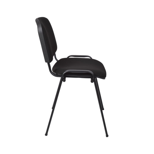 Topsit Büro & More 4er Set Besucherstuhl ISO, Bequemer Konferenzstuhl, stapelbar, mit gepolsterter Sitzfläche und Rückenlehne (Schwarz)