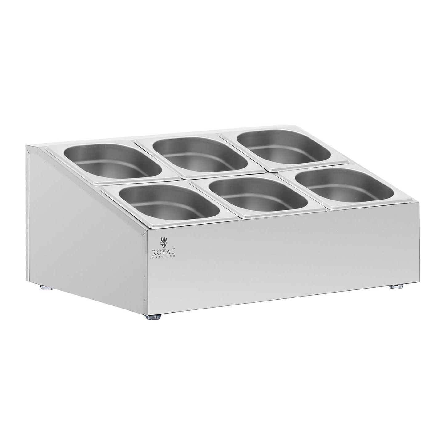 Royal Catering RCPN-06 GN Aufsatzbord 2 x 3 GN 1/6 11,4 l GN-Behälter-Ständer GN-Ständer Ständer für GN-Behälter