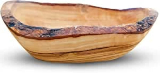 MOHA 24 hochwertige rustikale Snackschalen aus Olivenholz, Dekoschale, Natur Holzschale, Schlüsselablage, Schmuckschale, Olivenholz Schale, Dipschale, Handarbeit Verschiedene Größen. (16-17 cm)