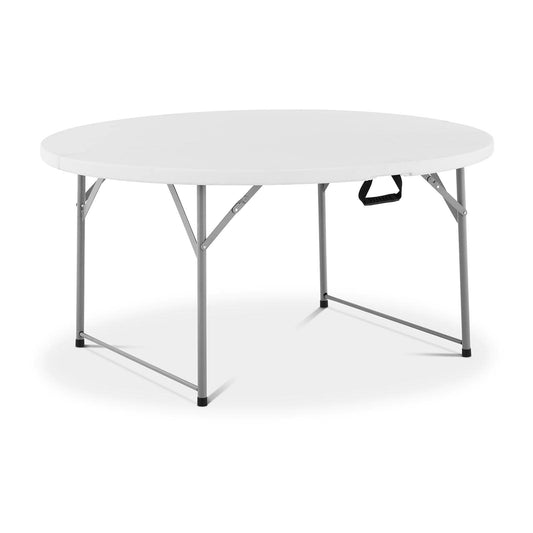 Royal Catering RC-FT_7 Klapptisch Ø 1.500 x 740 mm 150 kg drinnen/draußen Weiß Klapptisch draußen Gastro Klapptisch