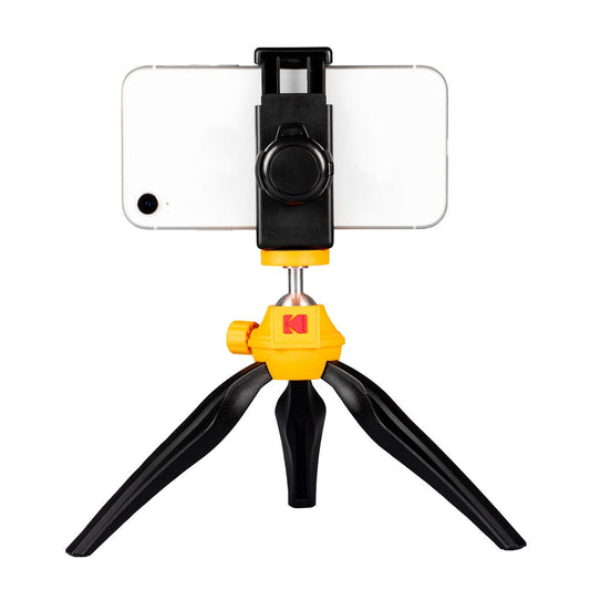 KODAK Smartphone & Vlogging Tripod - Dreibeinstativ/Filming handle für Smartphones & Kameras mit ¼ Schraubbefestigungssystem (Perfekt für Vlogging/Vlogs, Bluetooth-Fernauslöser, Hoch- oder Querformat)