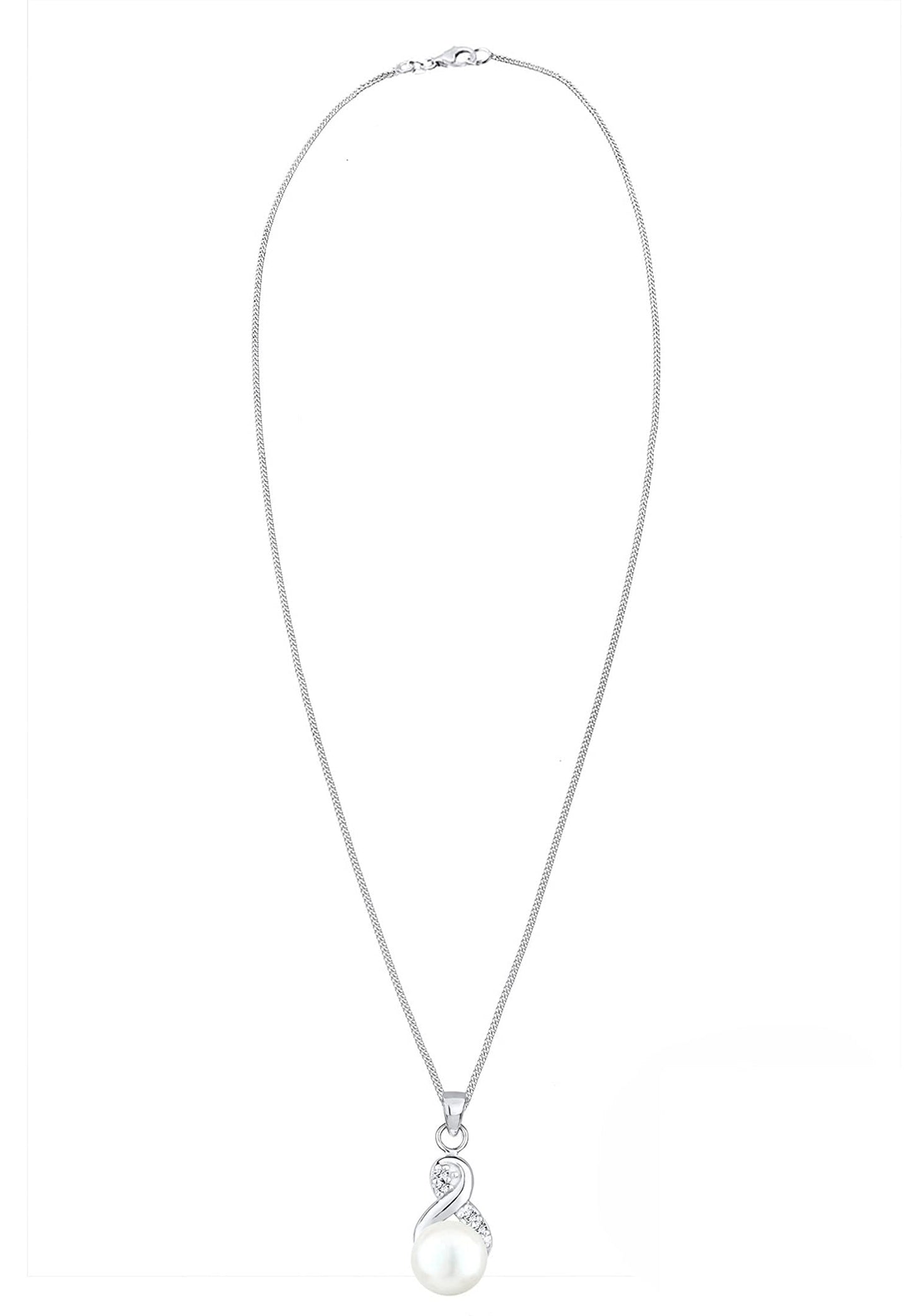 Elli Halskette Damen Infinity Elegant mit Süßwasserzuchtperle und Kristallen in 925 Sterling Silber