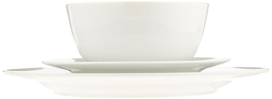 Amazon Basics Geschirrservice, 18-teilig, für 6 Personen, Weiß