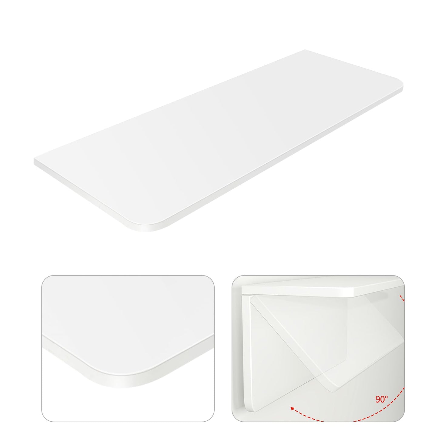 RELOVE Esstisch für Küche, faltbar, unsichtbar, schwimmender Computer-Schreibtisch, Schminktisch für Haus, Wäsche-Werkbank, Wandtisch klappbar (60 x 30 x 1,6 cm, weiß)