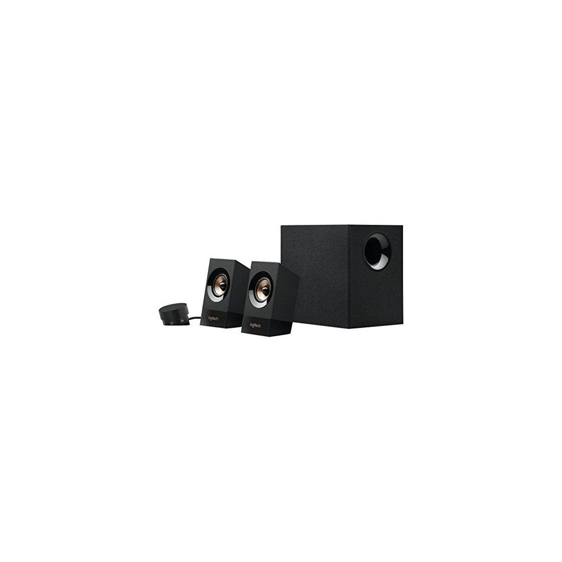 Logitech Z533 2.1 Lautsprecher-System mit Subwoofer, 120 Watt Spitzenleistung, 3,5 mm Eingang, Kopfhörerbuchse, Multi-Device, Bedienelemente am Steuergerät, EU Stecker, PC/TV/Tablet - Schwarz