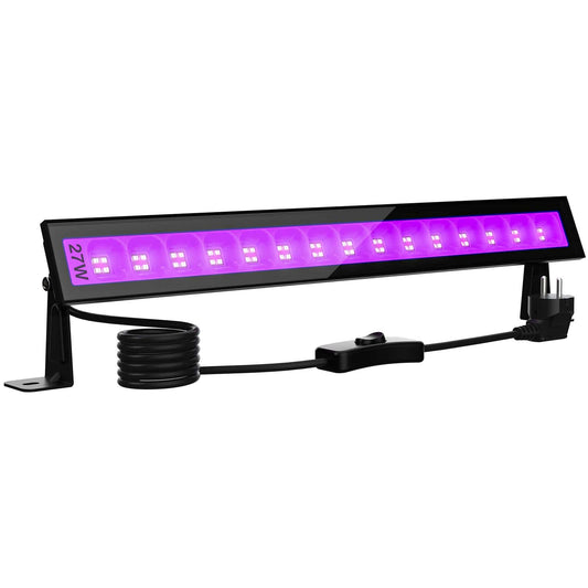 Onforu 27W LED Schwarzlicht, UV Bar Schwarzlichtlampe mit Stecker, IP66 Wasserdicht UV Strahler Außen, Fluoreszenz Schwarzlicht Strahler mit 60 LEDs, UV Licht Röhre mit Schalter für Party, Deko